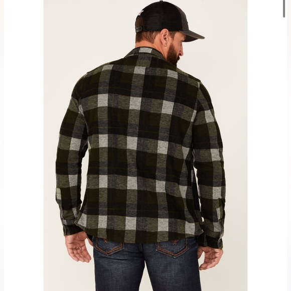 Flag & Anthem Men’s Berks Plaid Textured Knit Long Sleeve  Button down - Picture 1 of 5